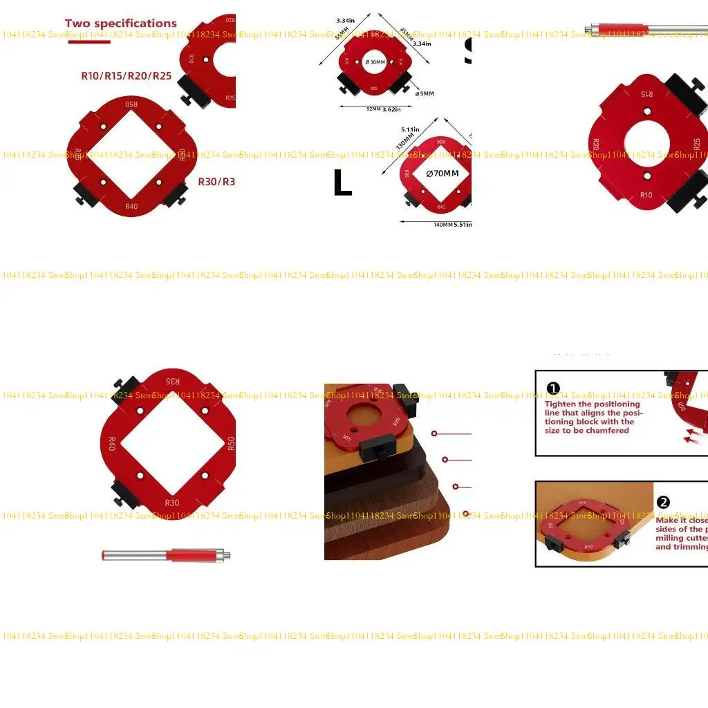 

P9FB 4 in 1 Arcs Positioning Template Corner Radius Routers Template Corner