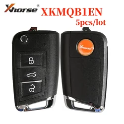 5pcs/lot Xhorse XKMQB1EN Wire Remote Key MQB Style 3 Buttons for VVDI Key Tool Transponder Programmer