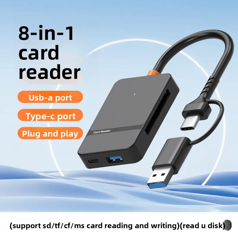USB/type-c Expander Mobile Phone Computer Eight-in-one Card Reader Ms/cf/sd/tf Memory Card Usb3.0