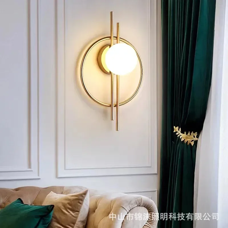 Light Luxury Modern Wall Lamp AC90-260V Living Room TV Background Wall Lamp Aisle Nordic Master Bedroom Bedside Lamp