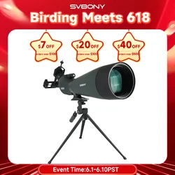 Svbony SV28A Spotting Scopes 25-75x100/20-60x80 FMC Perfect for Beginners in Archery, for Wildlife Watching, Outdoor Adventure