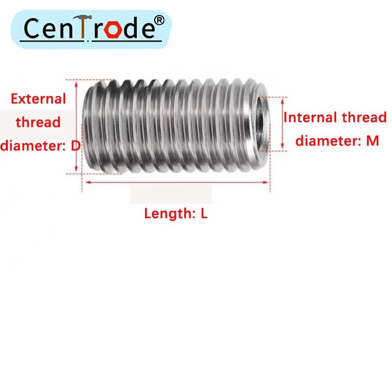 304 Stainless Steel Slotless Internal and External Tooth Nut M2 M3 M4 M5 M6 M8 M10 M12 Thread Conversion Screw