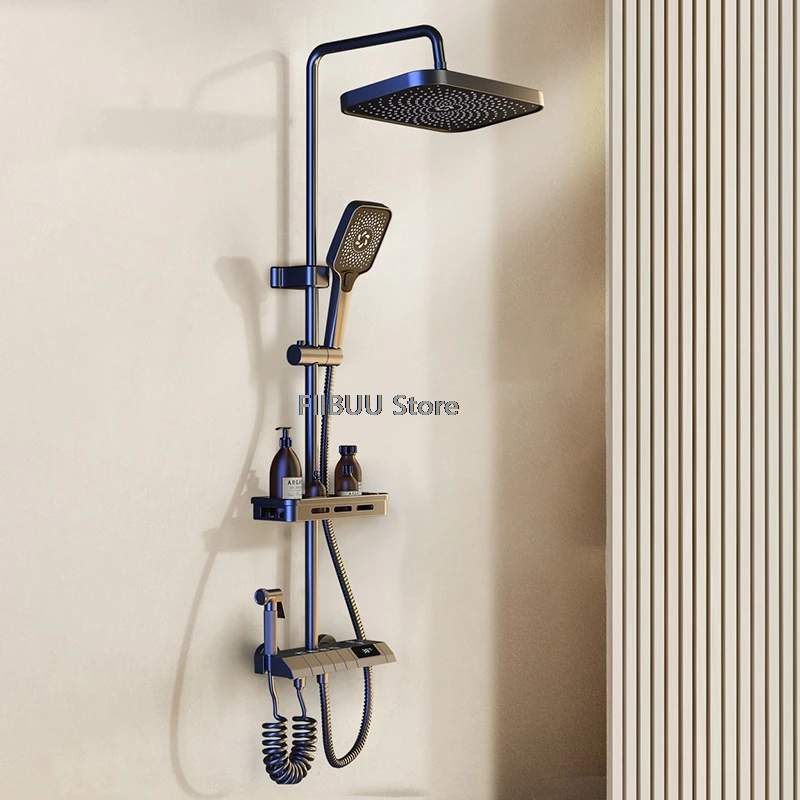 

Waterfall Surround Shower Head Combo Shower Set Multifunction Shower Full Sets Rain Shower System Handheld Shower Bathroom Part