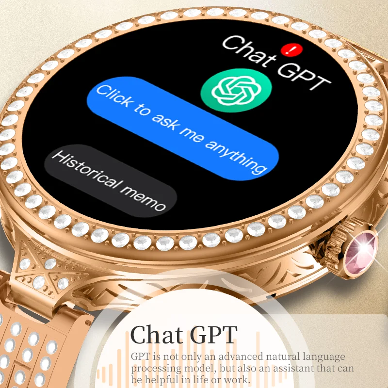 ChatGPT Original HW16 Mini Smartwatch Women NFC Bluetooth Call Music Camera Voice Assistant Heart Rate Monitor Lady Smart Watch