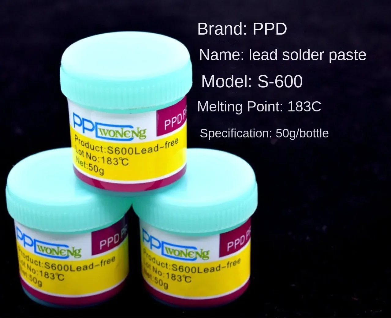 PPD 500g Solder paste repairing mobile phone motherboards, chip soldering low solder paste temperature 183-138-217 Solder paste