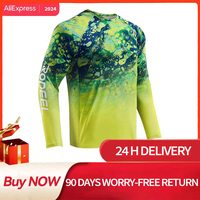 FEIYUE Men's Sun Protection T-shirts Camouflage UPF 50+ Long Sleeve Quick Dry Breathable Hiking Go Fishing Shirts UV-Proof TOPS