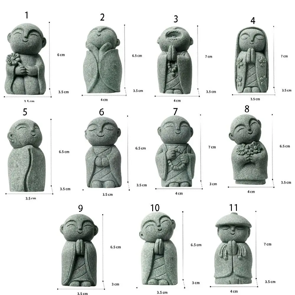 Durable Miniature Buddha Statue Handmade Exquisite Little Monks Figurine Cute Zen Garden Ornament Home Decor