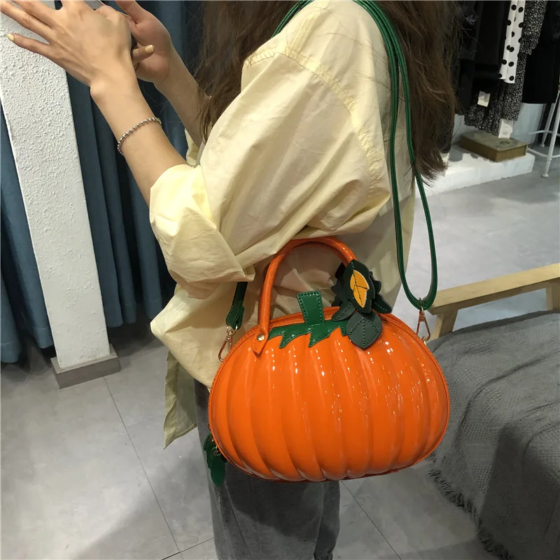 2022 Fashion New Women Bag Portable Messenger Bag PU Women Bags Pumpkin Shape Creative Handbags