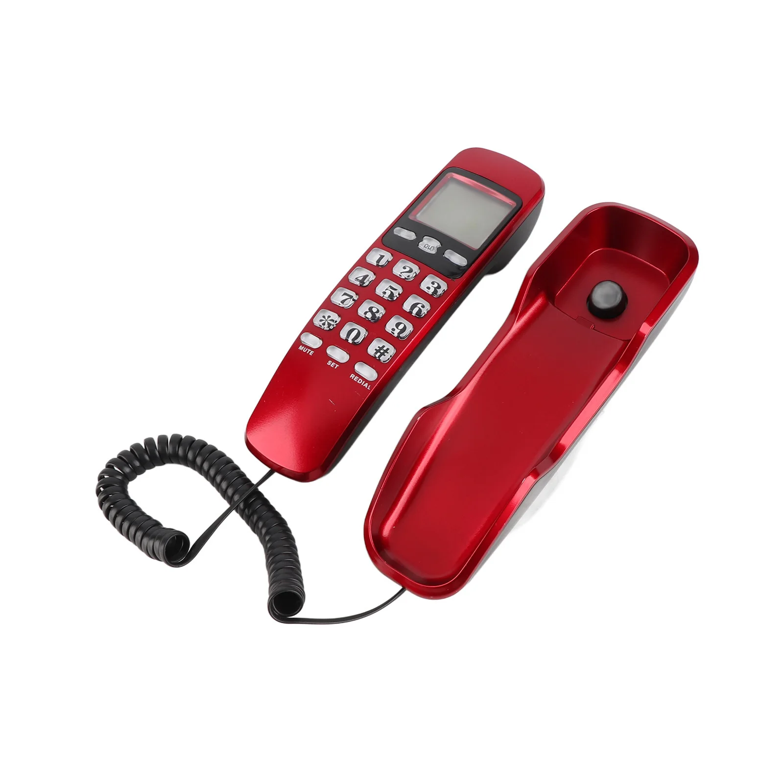 هاتف أرضي مثبت على الحائط مع نظام معرف المتصل المزدوج ، هاتف صغير ، وظيفة معاودة الاتصال ، سلكي ، ثابت ، منزل ، فندق