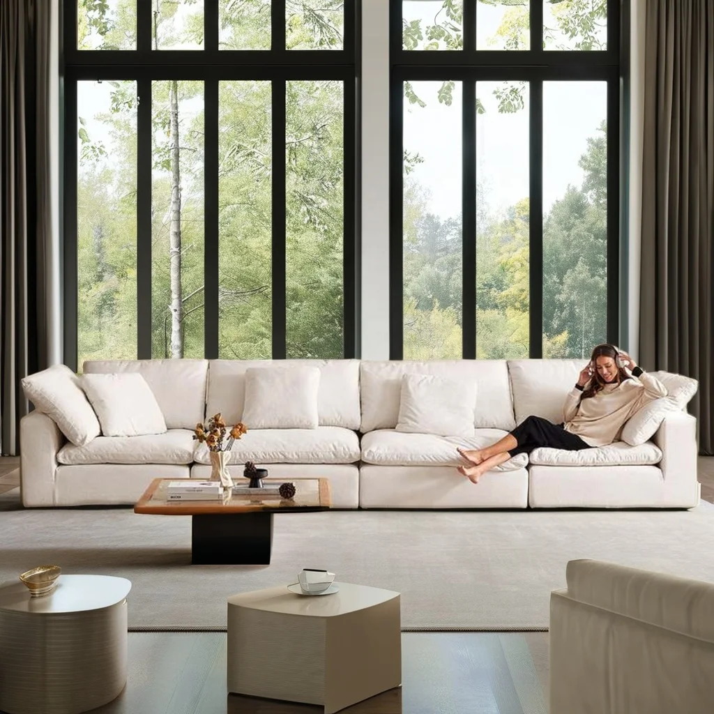 Minimalist Living Room Furniture Waterproof Fabric Modular Corner Sofa Furniture Cloud Sofa