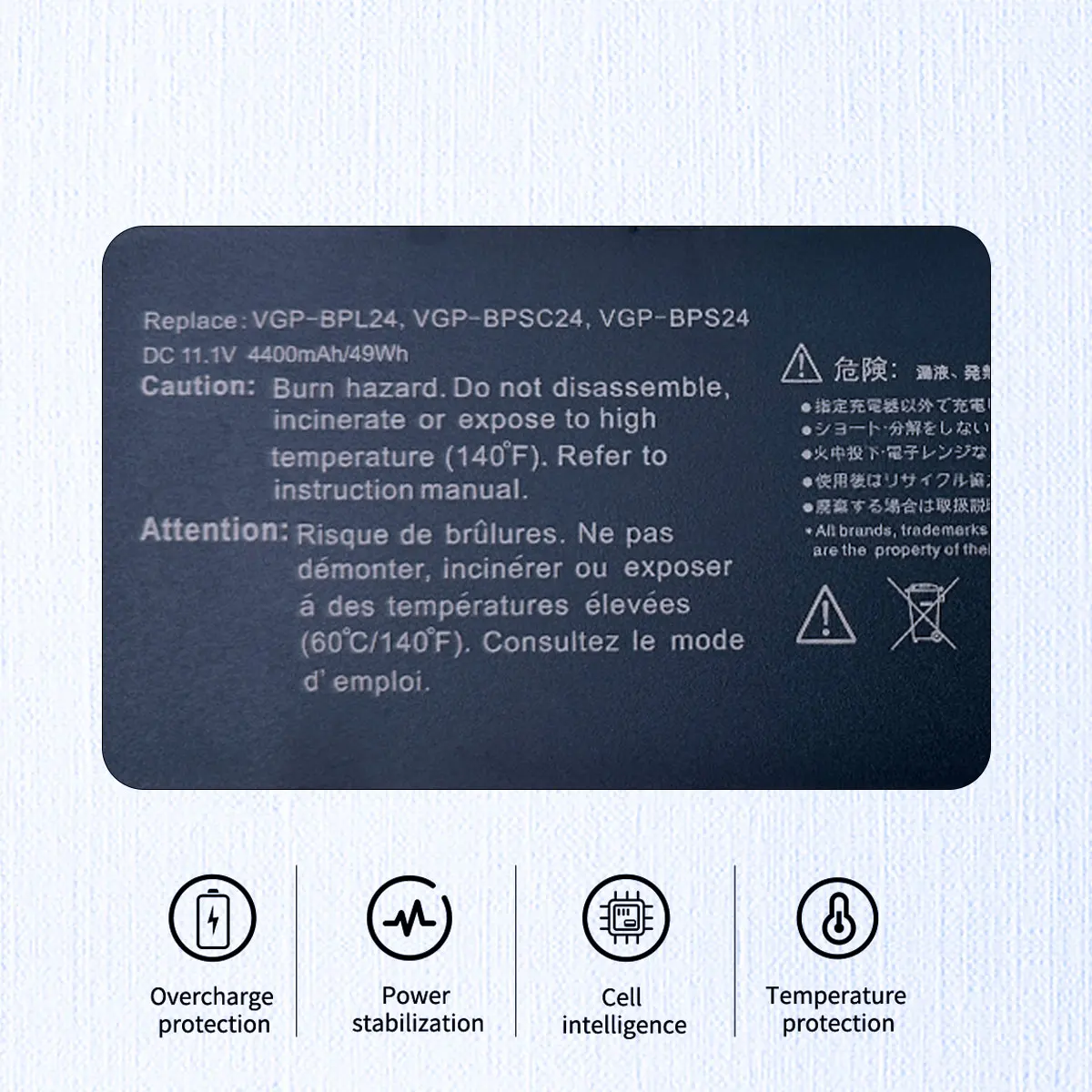 Imagem -04 - Bateria para Sony Vaio Bps24 Bpsc24 Bpl24 para SA sb sc se Vpcsa Vpcsb Vpcsc Vpcsc Vpcsd Vpcse Bateria Recarregável Novo Dxt-vgp-bps24