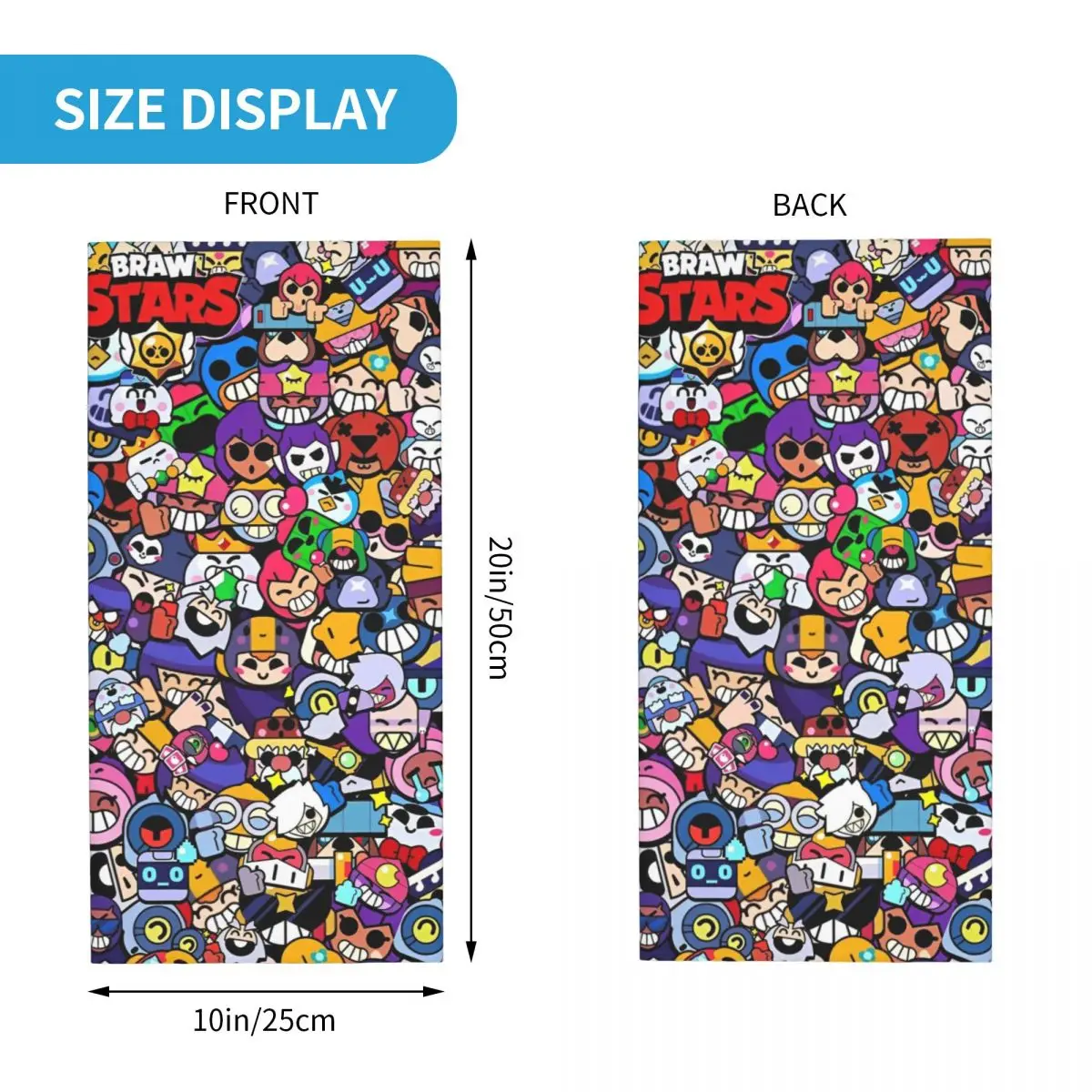 Brawlls Collage Bandana Neck Cover Printed Game Cartoon Wrap Scarf Multi-use Headwear Fishing Unisex Adult Washable