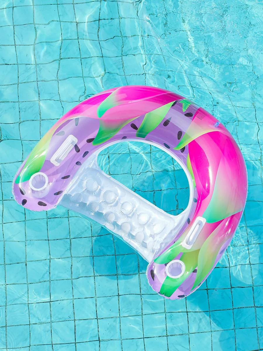 Hammock Flutuante em Forma de U de PVC Reforçado, Brinquedo Inflável para Água, Círculo de Natação, para Uso ao Ar Livre