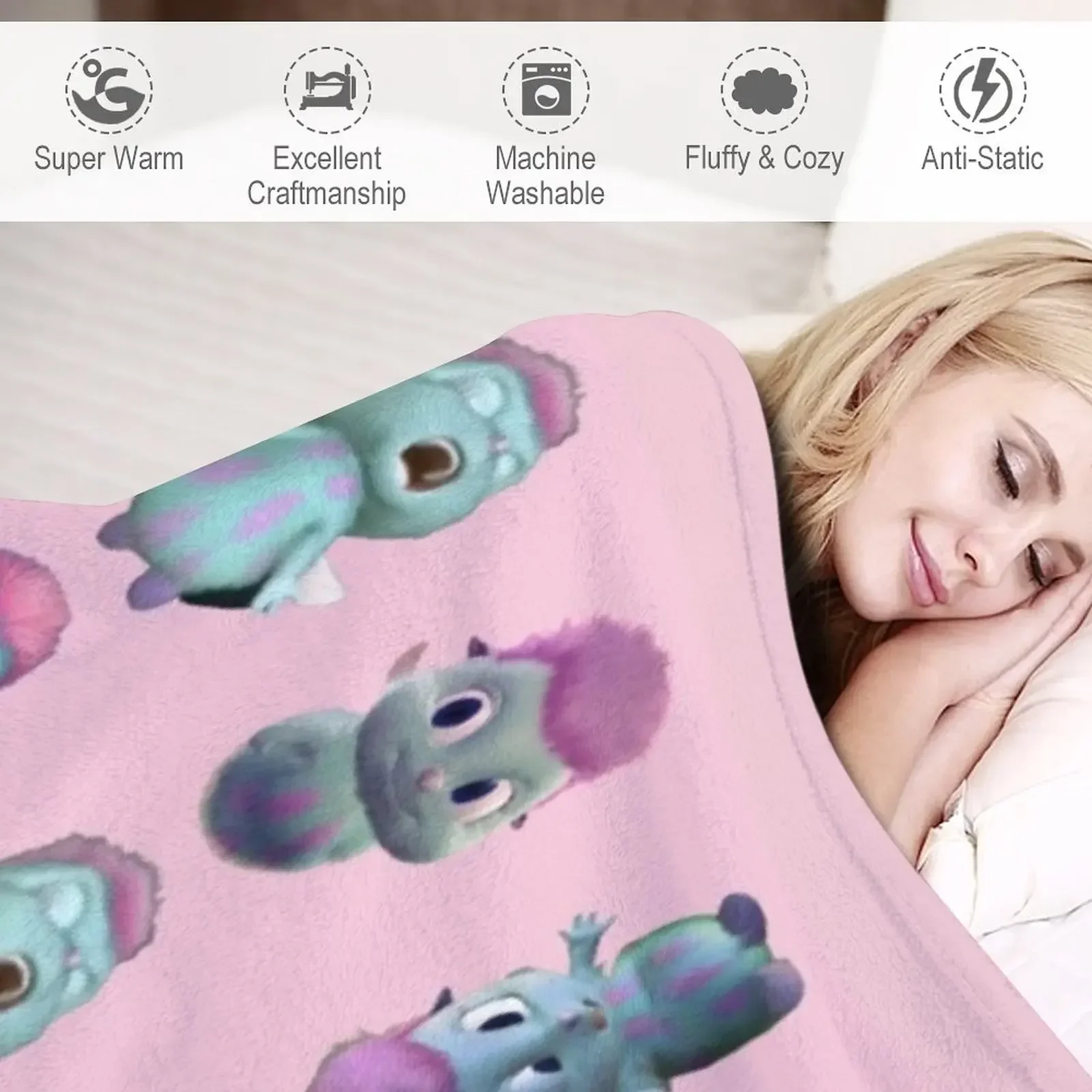 Bibble Expressions Throw Blanket Soft Plush Plaid Decorative Throw Blanket Hairy Blanket throw blanket  blankets for beds