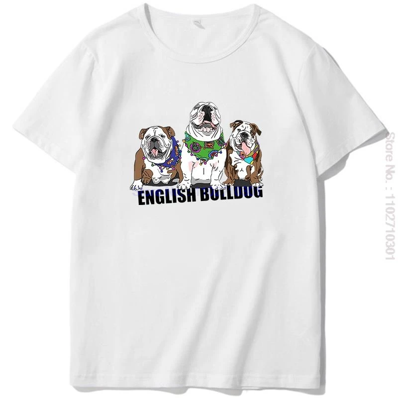 Lovely English Bulldog T Shirt For Men Cotton Short Sleeve T-Shirt Leisure Tees Tops Summer O-Neck Streetwear Mens Print T Shirt