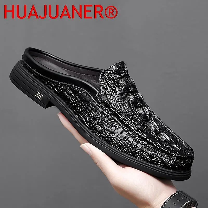 Zapatos de cuero para hombre, calzado informal, mocasín elegante de talla grande, a la moda, color negro, 2023