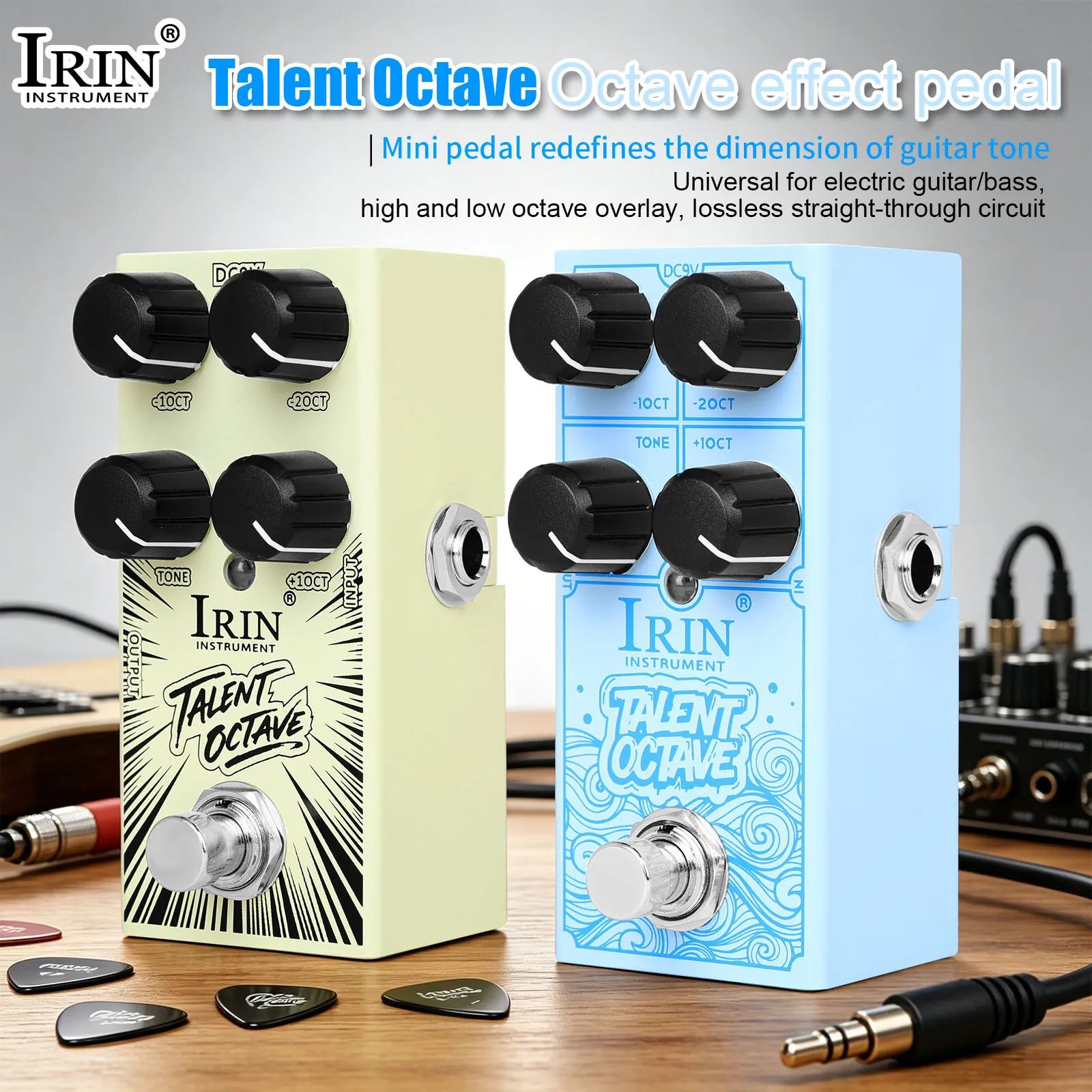 IRIN Talent Octave Electric Guitar Effect Pedal 2 Low Octave 1 High Octave Guitar Effect Pedal Guitar Parts & Accessories