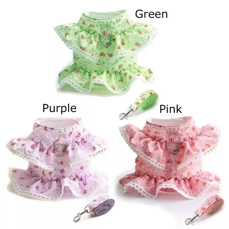 Pet Clothing Dog Chest Strap, Floral Pattern, Lace, Cat, Petal, Pet Supplies