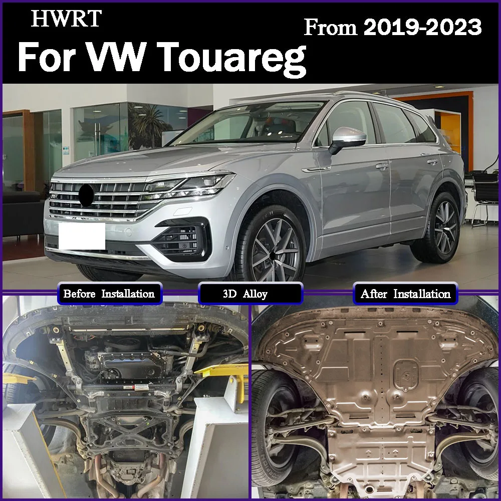 

For VW Touareg 2019 - 2023 2.0T 3.0T Under Engine Guard Splash Shield Mud Fender Cover Plate Fender Mudguard Protector