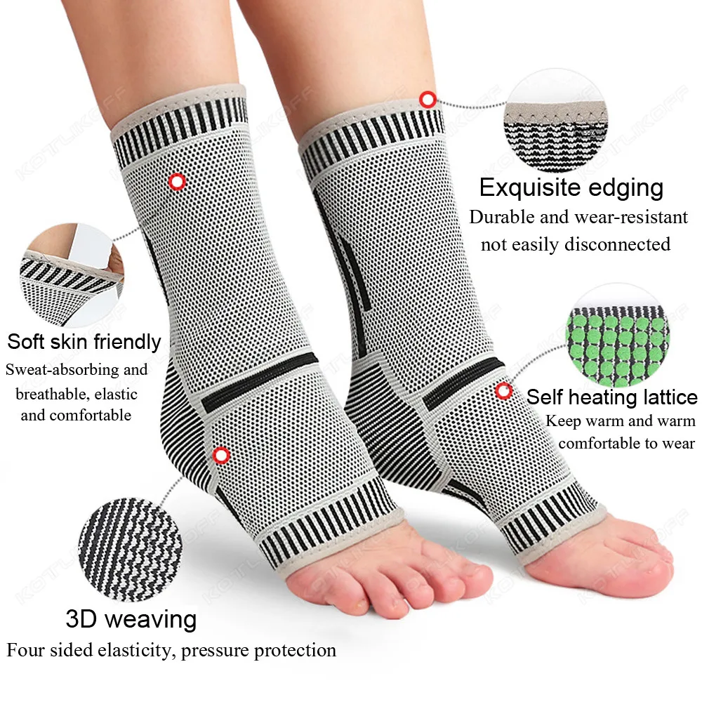 1 Pair Ankle Brace Tendonitis Compression Socks Graphene Warmth And Cold Protection Self Heating Cover Ankle Sleeves Brace