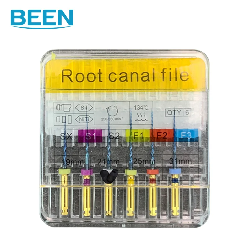 

6pcs/Box Dental Heat Activated Canal Root Files SX-F3 25mm Dentist Tools Can Bend for Preparing Root Canal Treatment