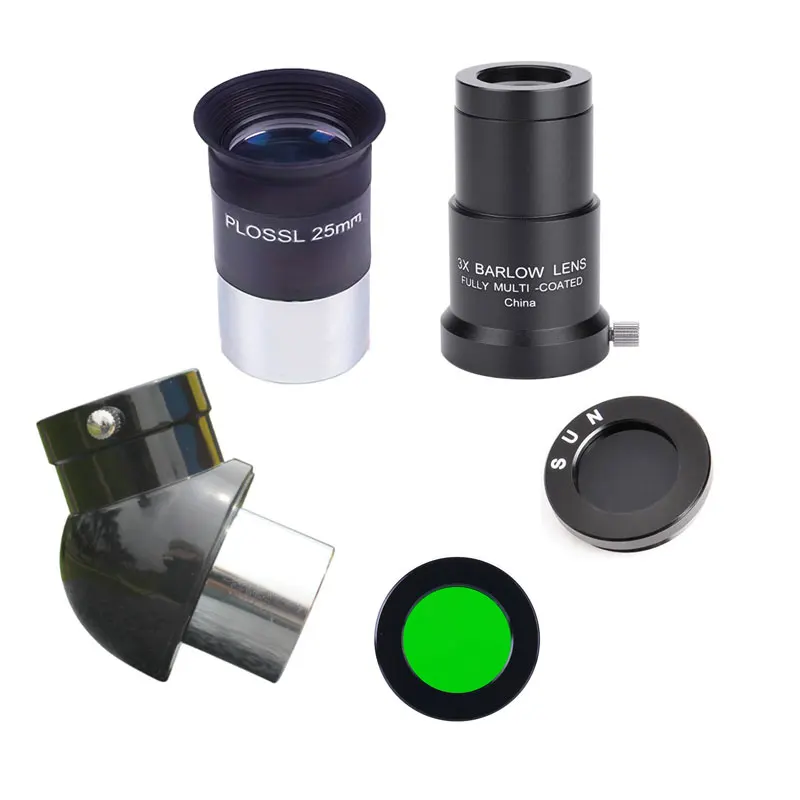 

1.25 Inch Telescope Accessory Kit For 1.25 Astronomical Telescope With PL25mm Eyepiece phone holder 3x Barlow Lens Moon Filter