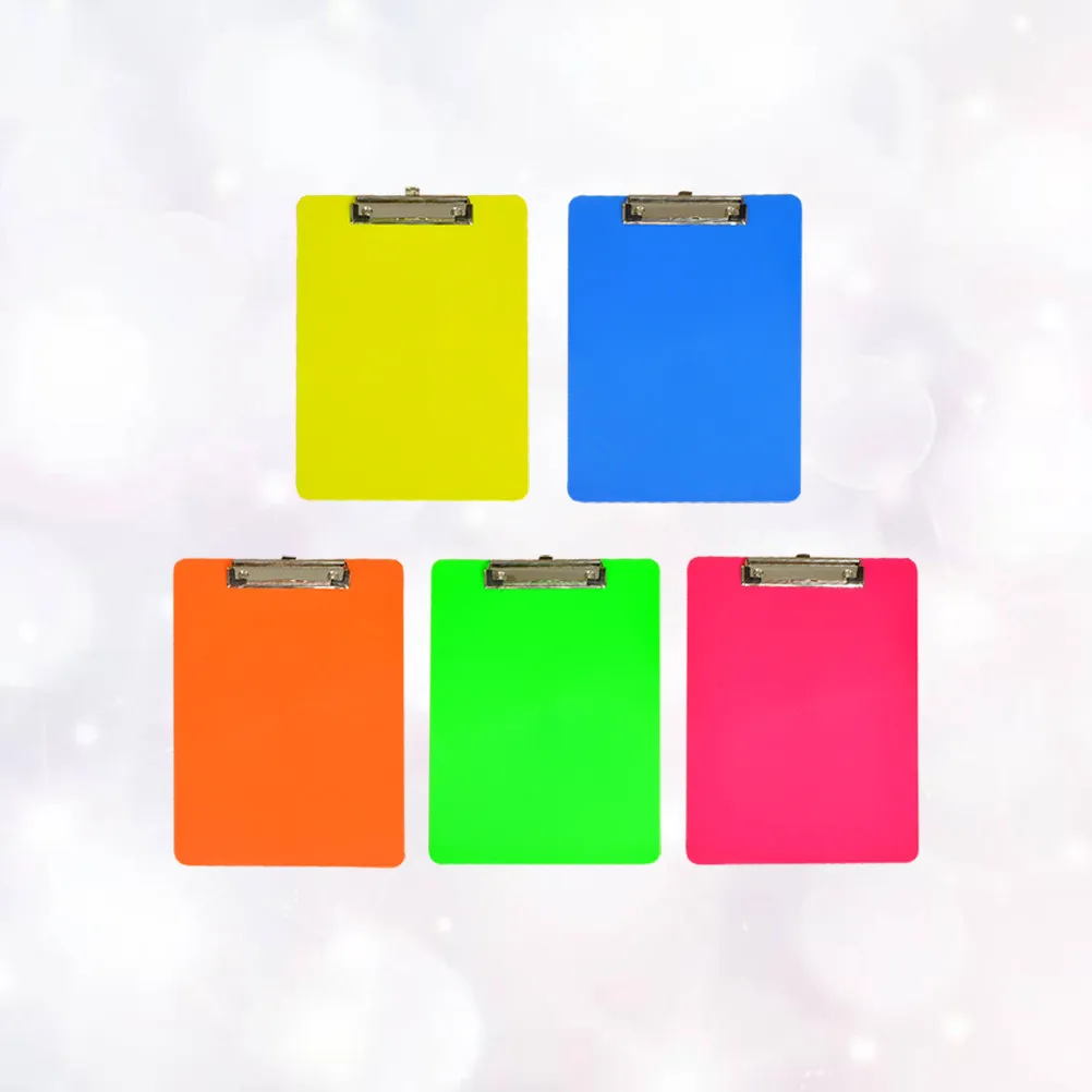

5Pcs A4 Plastic Colorful Writing Clipboards 320x225mm Lightweight Paper Holder for Office School Home Memo Sheets