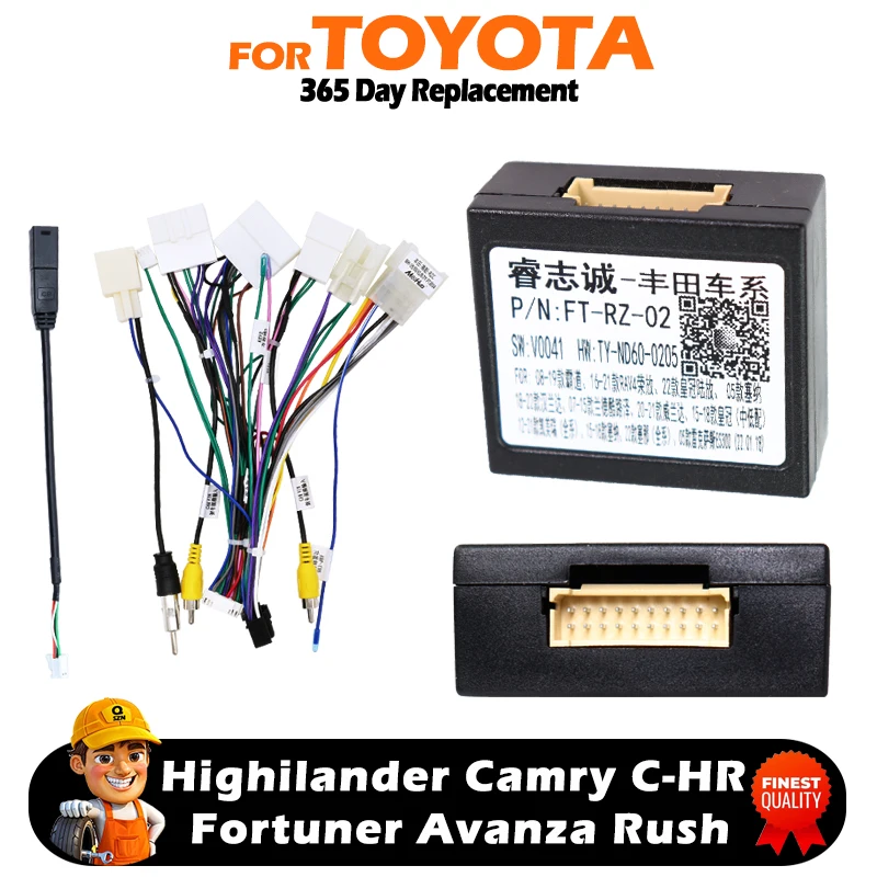 Samochodowy dekoder Canbus Box FT-RZ-02 do Toyota TOYOTA Highilander Camry C-HR Fortuner Avanza Rush Wiązka przewodów zasilających Auto Cable