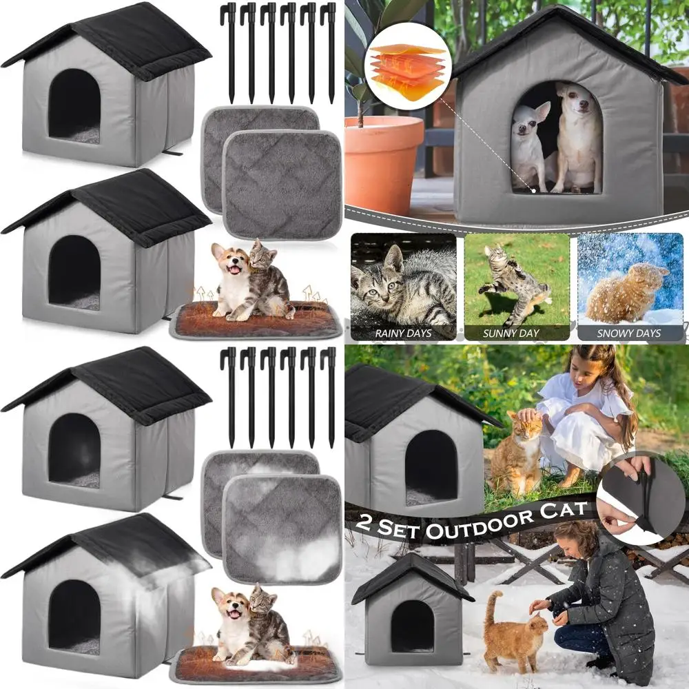 

Укрытие для кошек двойного назначения с водонепроницаемой грелкой для бродячих животных и домашних животных