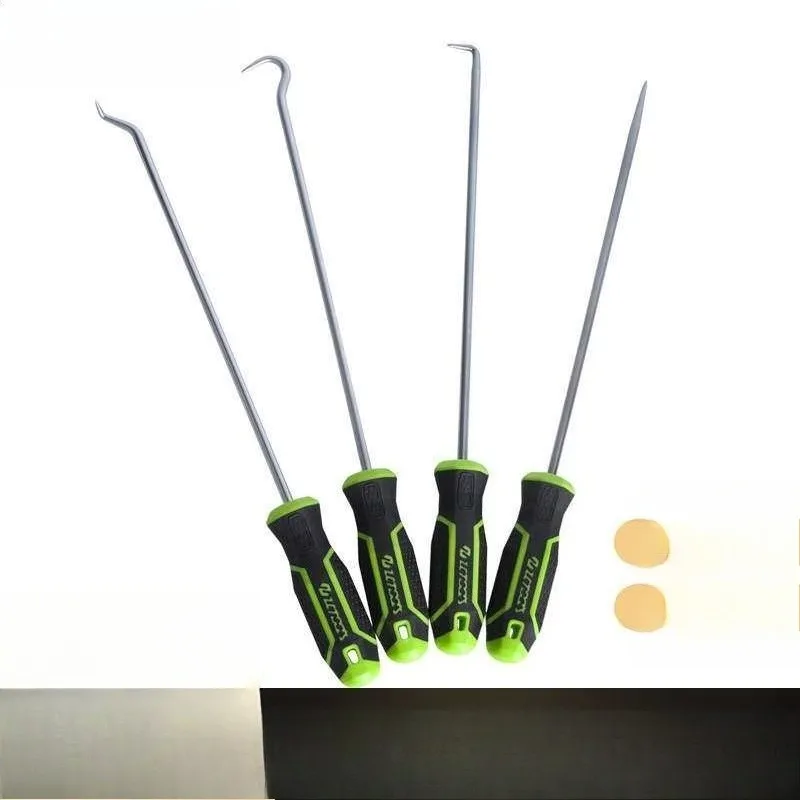 4Pcs Extended Oil Seal Hook Puller Set, Professional Auto Repair Tool for Sealing Ring Removal
