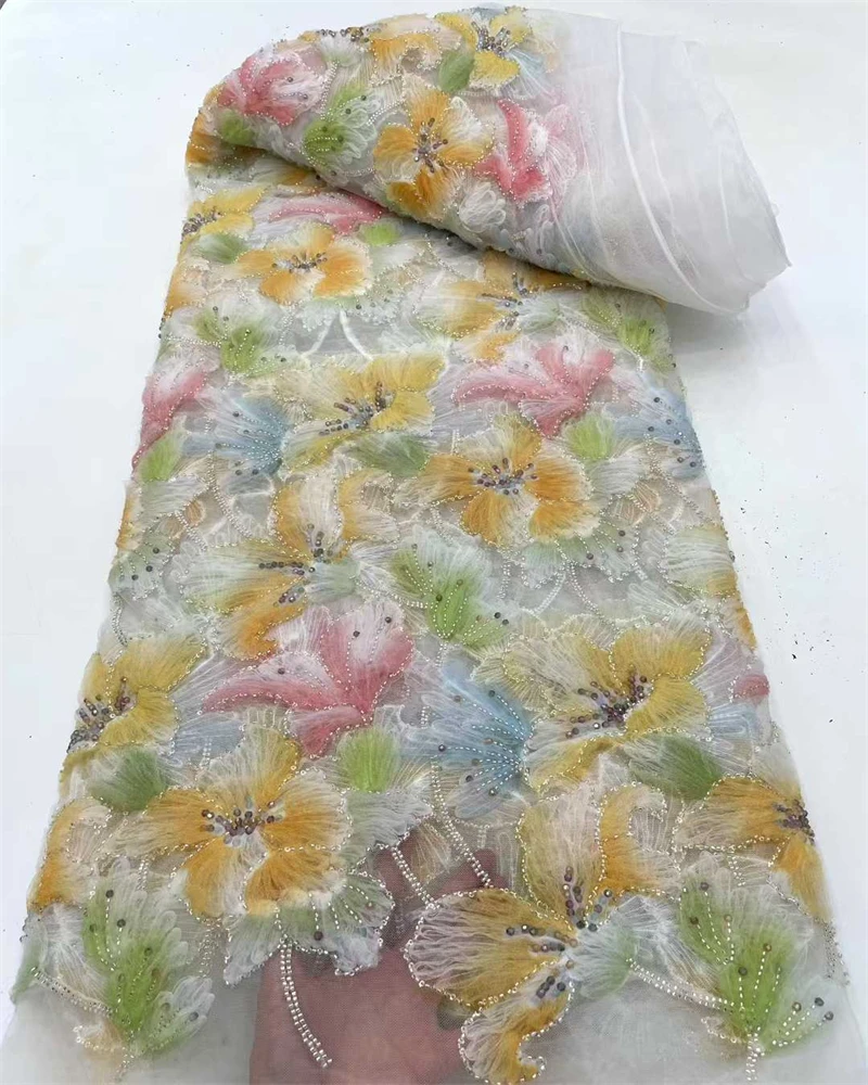 قماش دانتيل ترتر أفريقي 2025 ، دانتيل مطرز بأفضل جودة ، مواد زفاف دانتيل تول فرنسي نيجيري