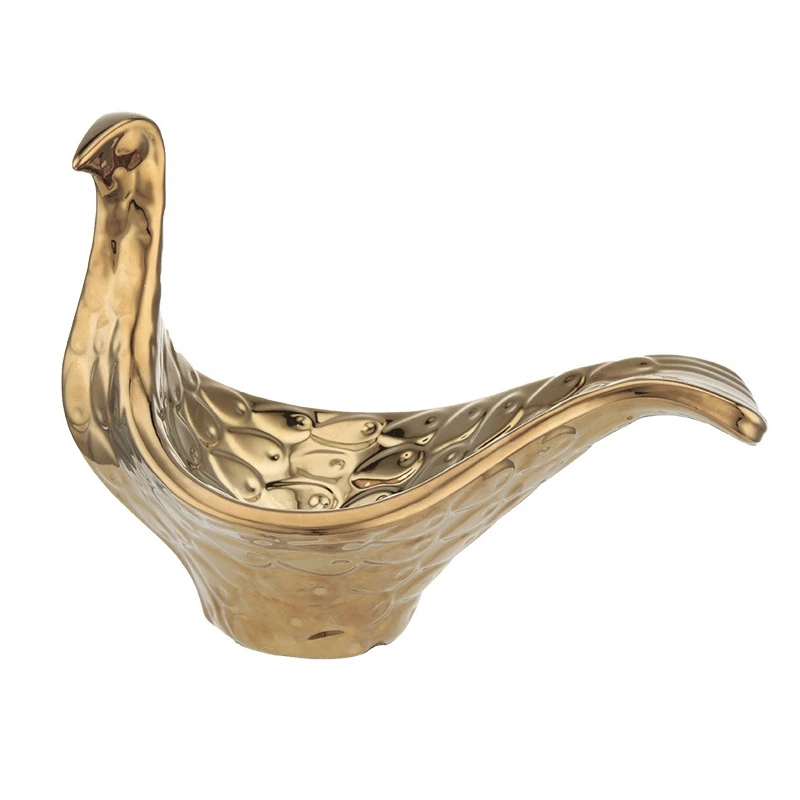 Ceramic Jewelry Storage Decoration Birdie Pigeon Storage Jewelry Storage Bowl Golden