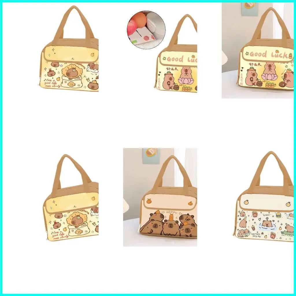 

Functional Insulated Lunch Bag With Cartoon Animal Design Leakproof School Lunch Box Lightweight Polyester Container