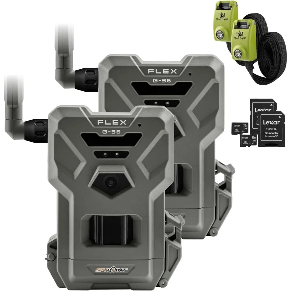 

Flex G-36 Twin Pack Cellular Trail Camera, 36MP Photos and 1080p Videos with Sound, GPS Enabled, Dual-Sim LTE Connectivity