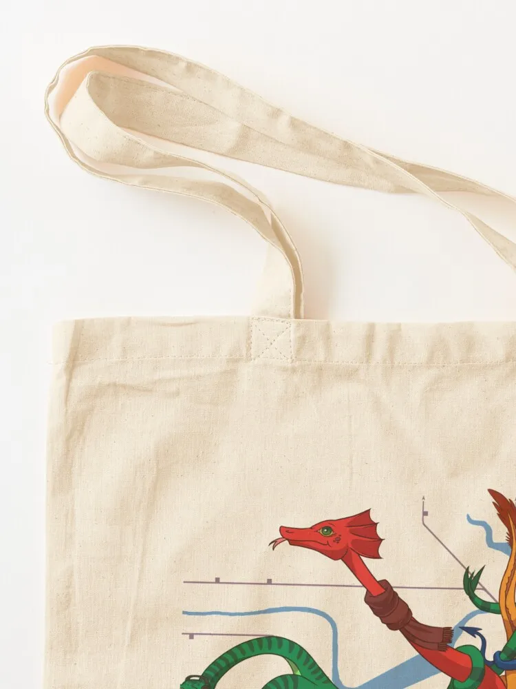 خريطة Dragon MBTA - مع سكة ركاب، ماء - حقيبة حمل شفافة حقيبة تسوق نسائية من القماش حقيبة حمل شخصية #3