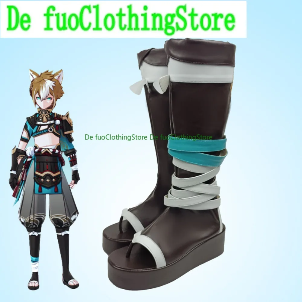

DefuoClothing Genshin Impact Gorou Обувь для косплея Сапоги на тему персонажей Аниме Игры Костюмы на Хэллоуин Реквизит для вечеринки Обувь