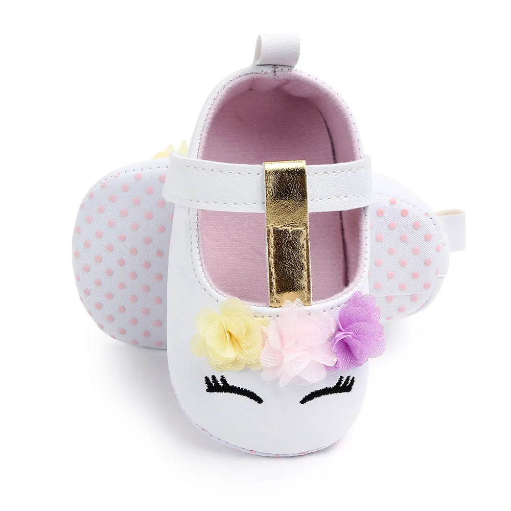 Baby Girl Spring and Summer Casual Shoes Cute Unicorn Soft PU Anti-slip Soft-sole for 0-18Months Newborn Toddler Girl NewFashion