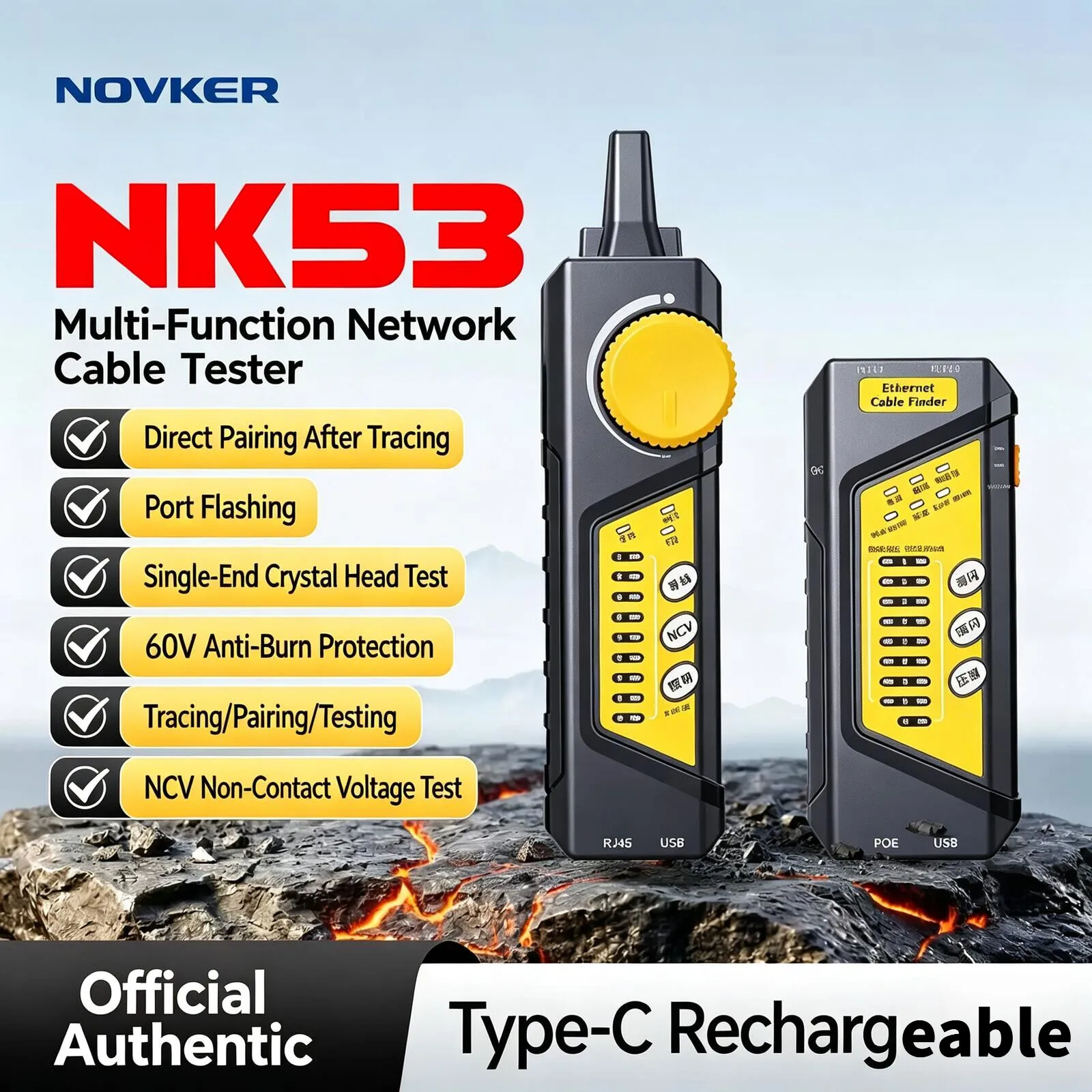 New Expert NK53 RJ11 RJ45 Cat5 Cat6 Telephone LAN Network Cable Tester Detector Wire Tracker Tracer Toner Ethernet Line Finder