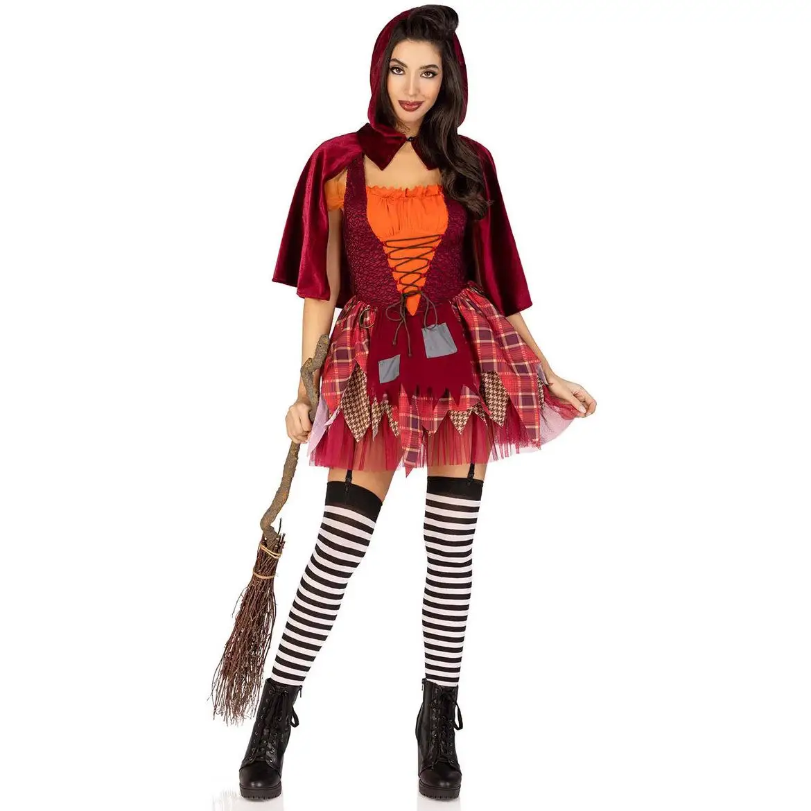 Halloween Roodkapje Speelprestaties Heks en moeder Moeder Rok Gewaad Traditioneel kostuum voor dames Stadiumkleding