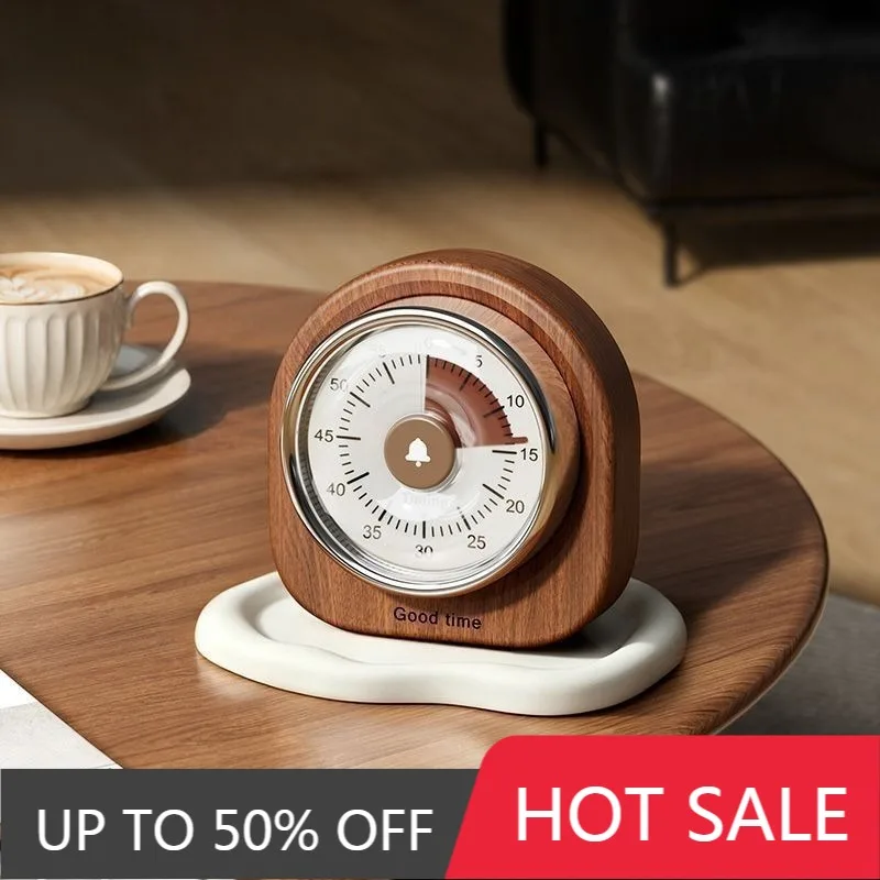 Wooden Magnet Timer Cool Battery Free Miniature 60 Minutes Timer Modern Home Kitchen Learning Countdown Time Tools Tech Gadget