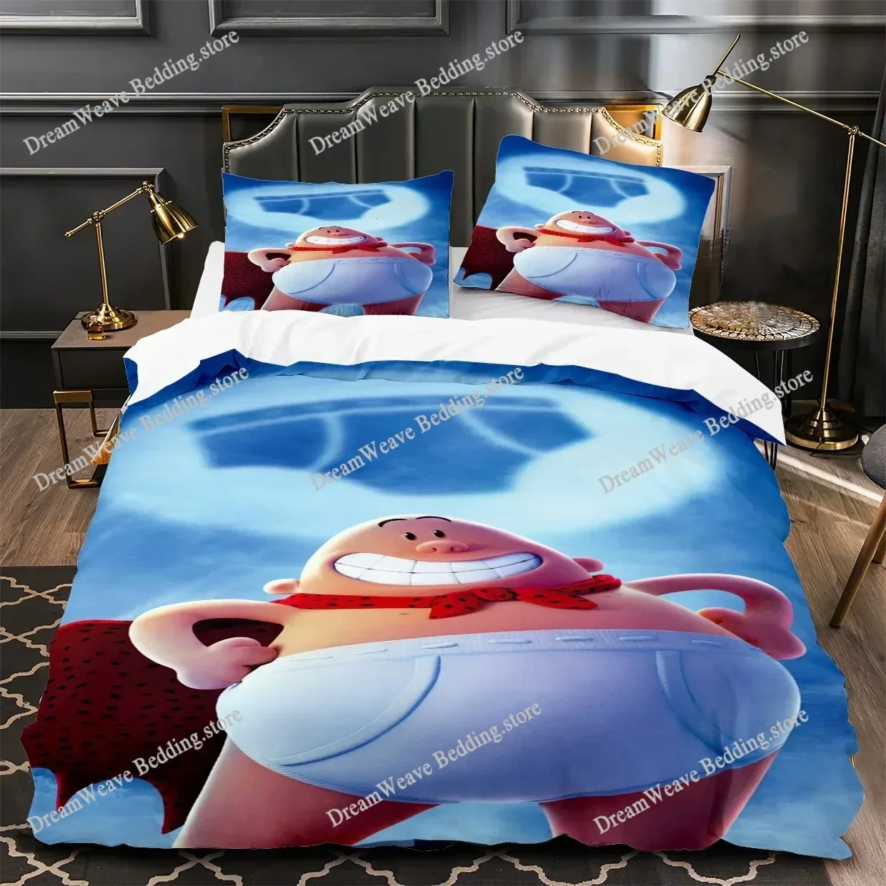 Cartoon Captain Underpants 3D Printed Duvet Cover Pillowcase Bedding Set Twin Full Queen King Size for Bedroom Decor Luxury Gift