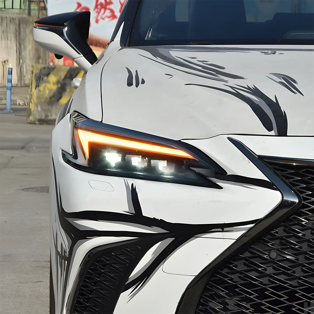 For Lexus ES 200, 260, 300 Models 2018-2024, Front Headlight Assembly Upgrade, 2025 LED Triple Lens Tool Accessories