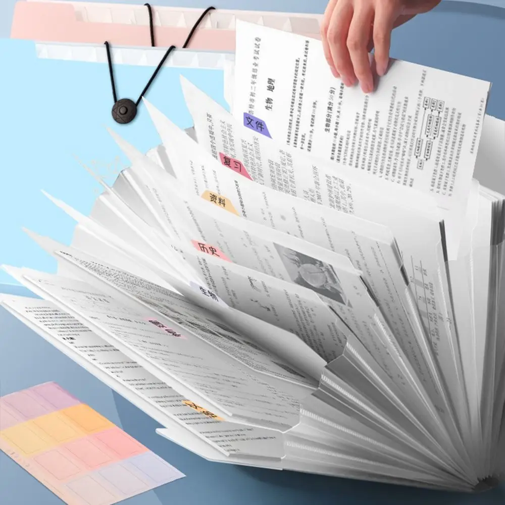 Dossier extensible multicouche A4, sac d'orgue translucide, papier de test étanche à la poussière