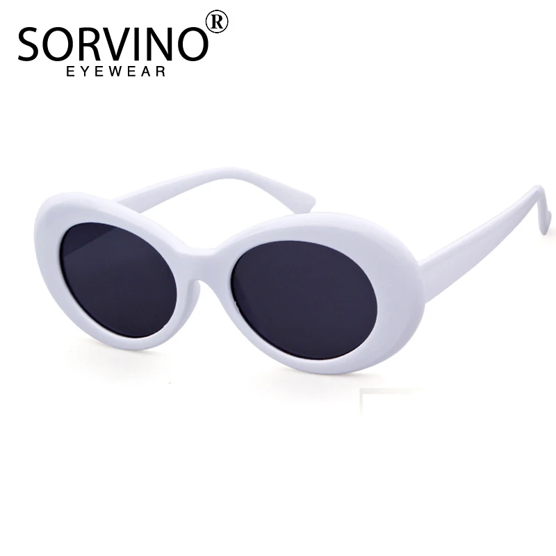 

2024 Goggle Glasses Oval Sunglasses Ladies Fashion Vintage Retro Round Shades Sun Glasses Women's UV400 White Black Gafas De Sol