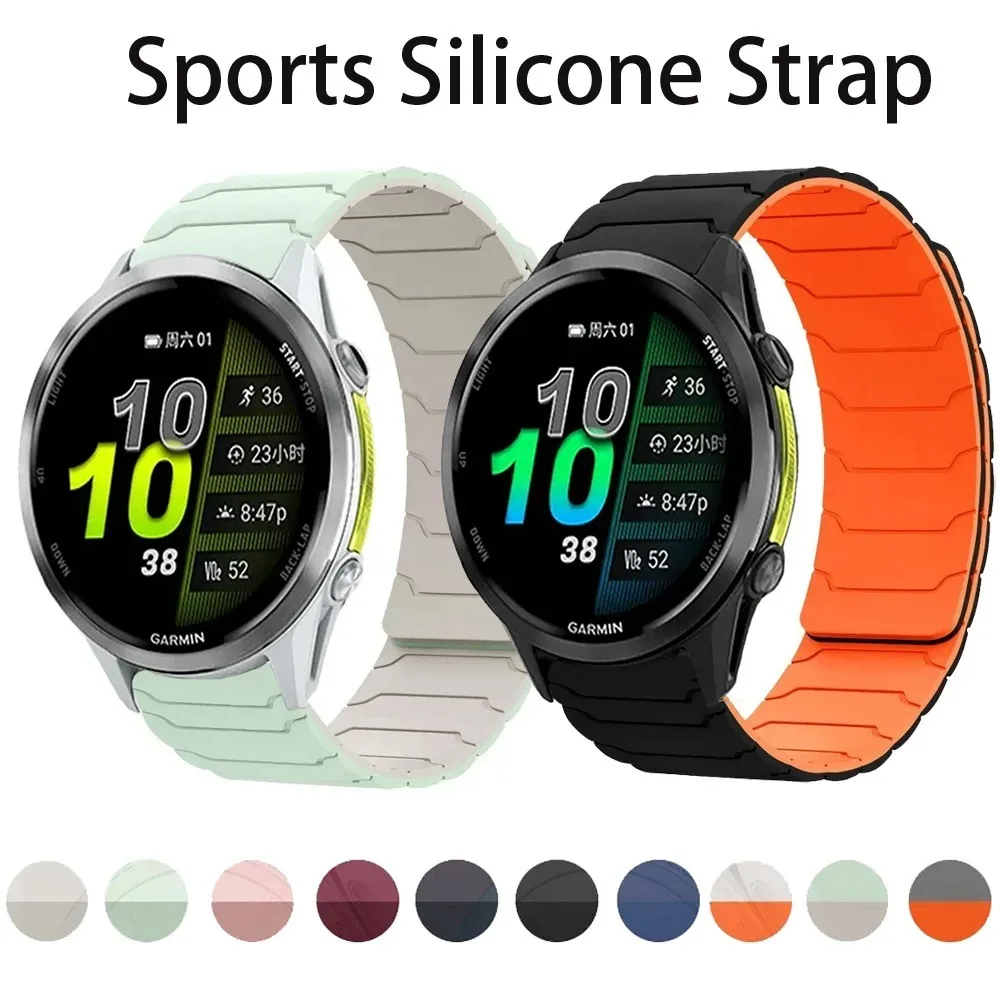 

Магнитный силиконовый ремешок 20 мм 22 мм для Garmin Forerunner 570 970 265 965 165 55 Active 6 5 Удобный дышащий Garmin Venu 3/2