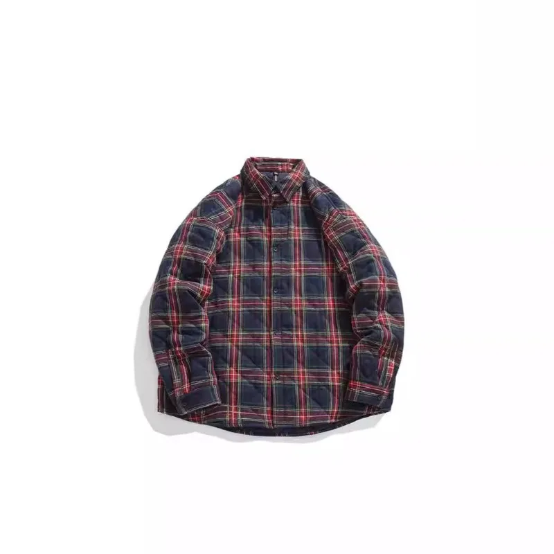 Men\'s American Vintage Cotton-Padded Jackets For Men Embroidered Label Men Clothing Winter Warm Thick Jacket Casual Couple Coat