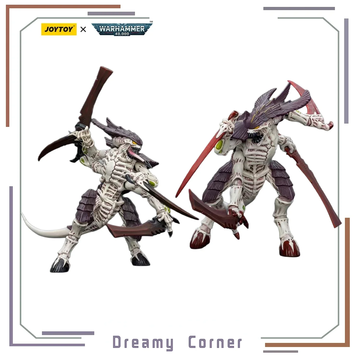 В наличии: JOYTOY Warhammer 40K Tyranids Hive Fleet Leviathan Tyranid Warrior with Boneswords 2PCS 1/18 Action Figures Toys