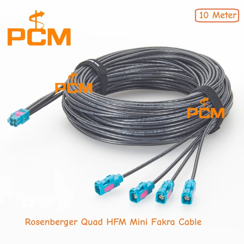 Rosenberger Quad HFM Mini FAKRA to FAKRA Cable 10M for Automotive Camera ADAS GPS High Speed RF Signal