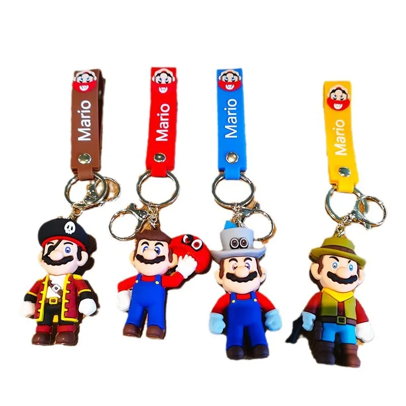 Cute cartoon Mario keychain Super Mario doll pendant car keychain