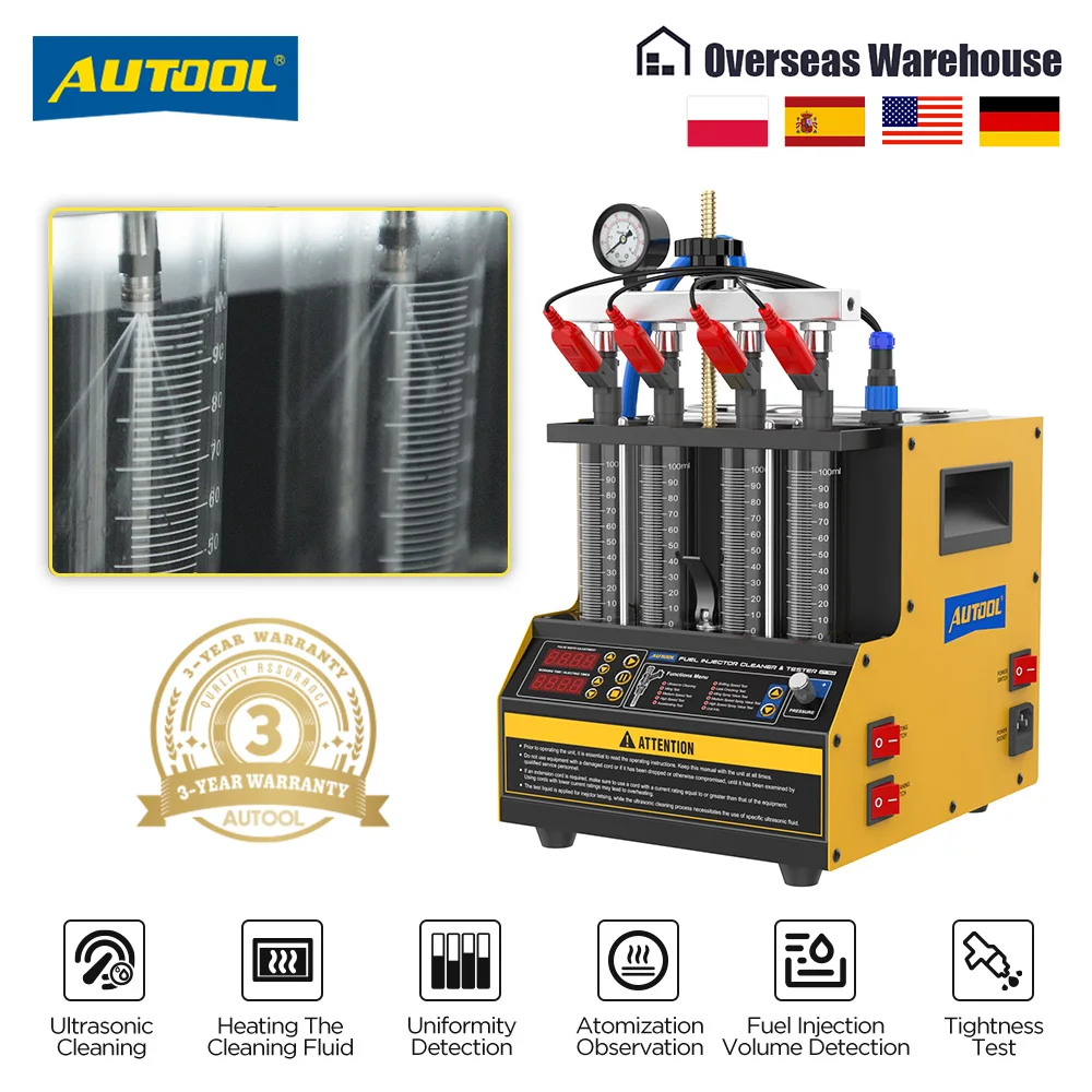 AUTOOL CT160 Car Injector Heated Cleaning Machine Injectors Machine Automotive Injector Nozzle Cleaning Tester Machine